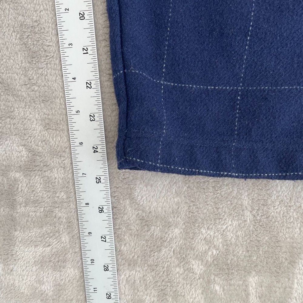 GAP Wool‎ Blend Trousers Men 34x25 Blue WindowPane Relaxed Tapered Pants Flannel - Picture 6 of 10